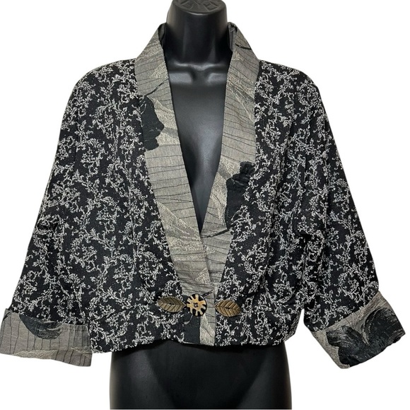 Lee Andersen Statement Bolero Jacket Artisan Floral Party Evening Cocktail Large - Picture 1 of 9